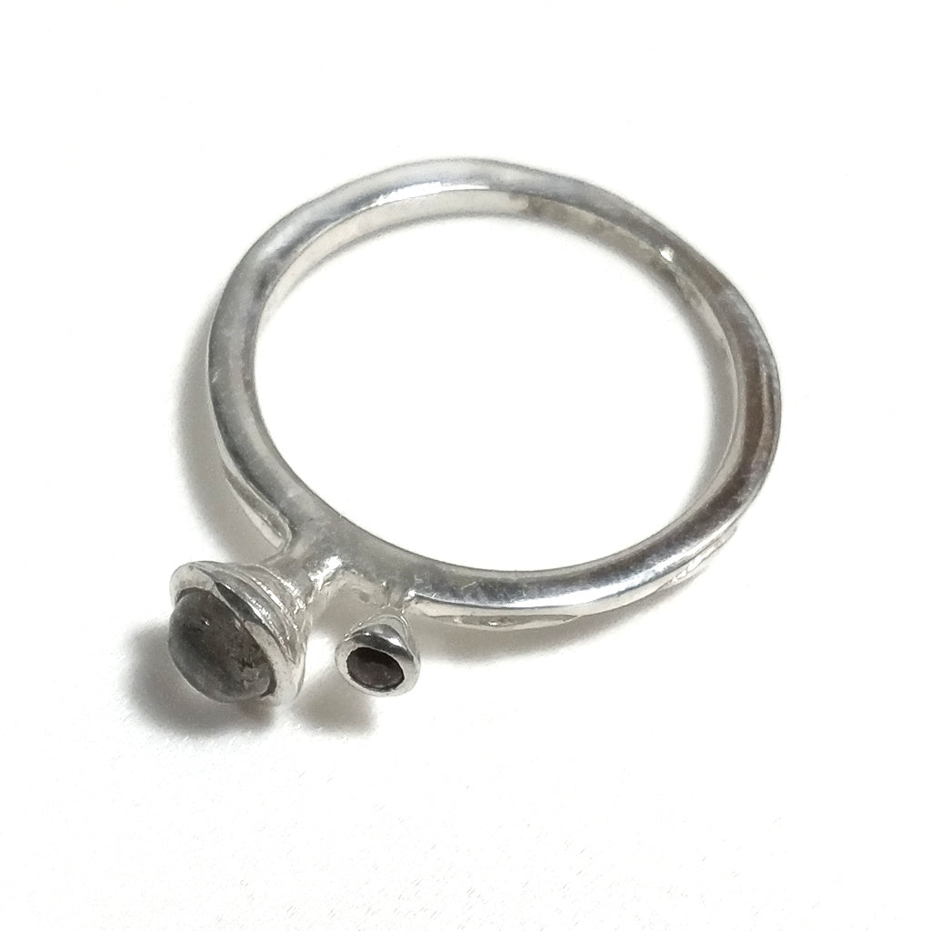 ANELLO artigianale in argento 925 Anello con pietra Labradorite , Granato | GIOIELLI IN ARGENTO