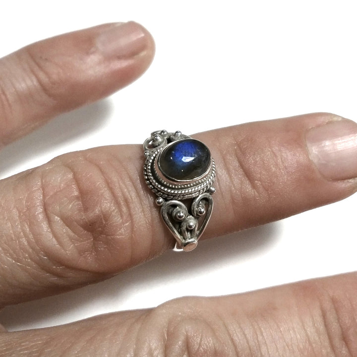 Anello con pietra in argento 925 con Labradorite | GIOIELLI ETNICI