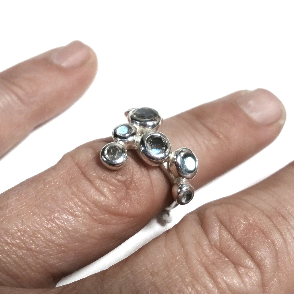 ANELLO artigianale in argento 925 Anello con pietra Labradorite | GIOIELLI IN ARGENTO