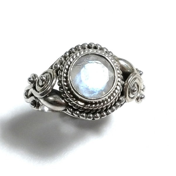 Anello con pietra in argento 925 con Pietra di luna, Ametista, Onice nero | GIOIELLI ETNICI