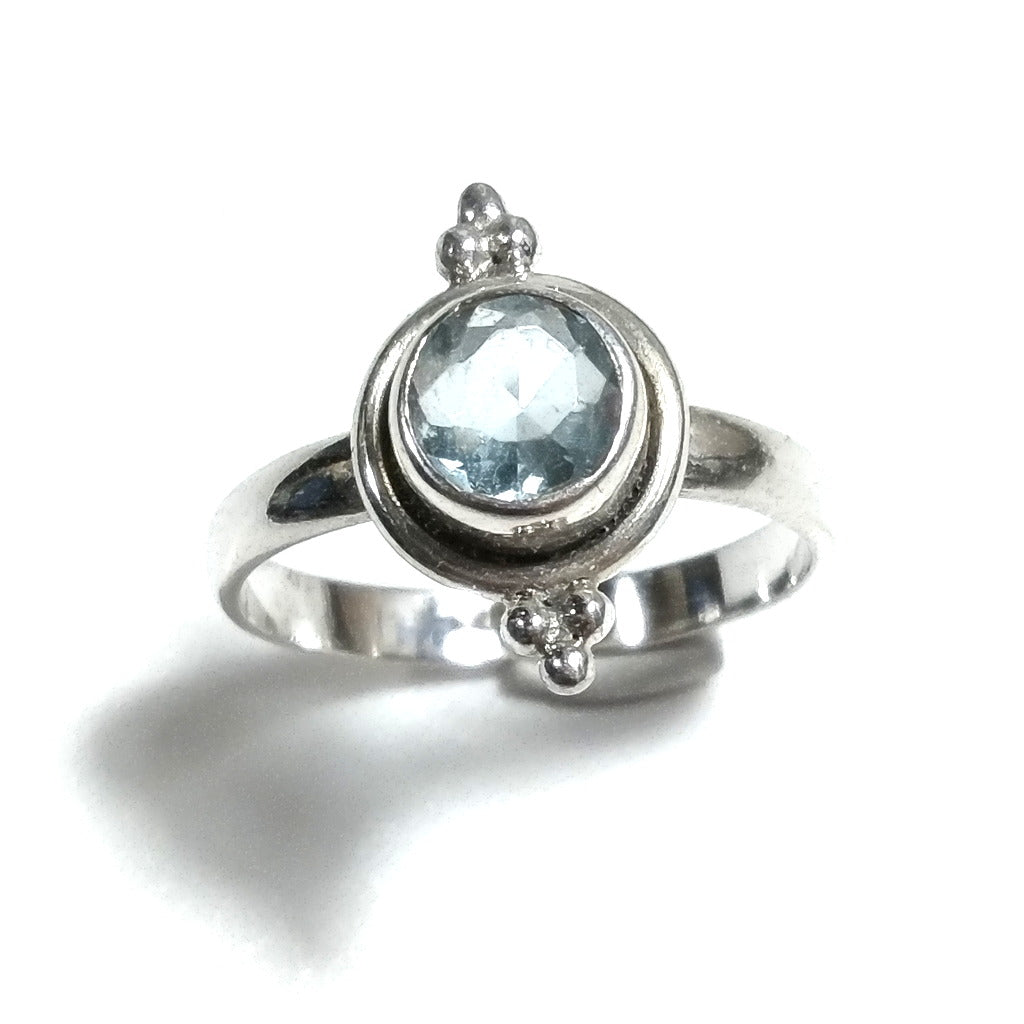 JENYA ring with 925 silver stone with blue topaz