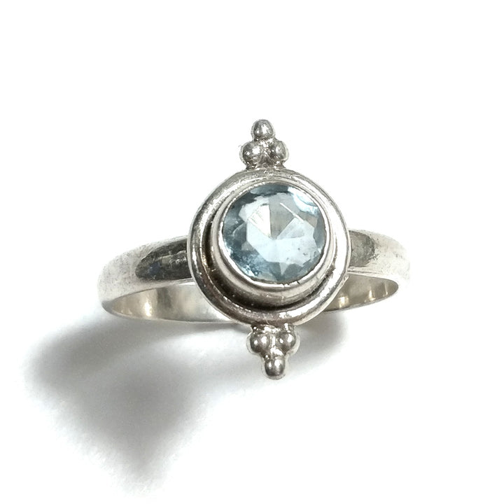 JENYA ring with 925 silver stone with blue topaz