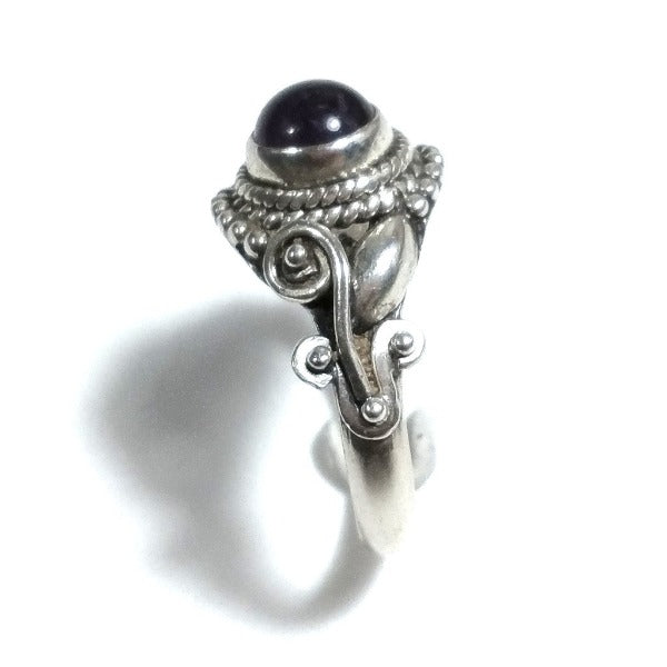 Anello con pietra in argento 925 con Pietra di luna, Ametista, Onice nero | GIOIELLI ETNICI
