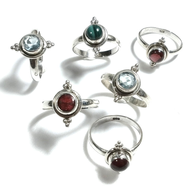 JENYA ring with 925 silver stone with blue topaz