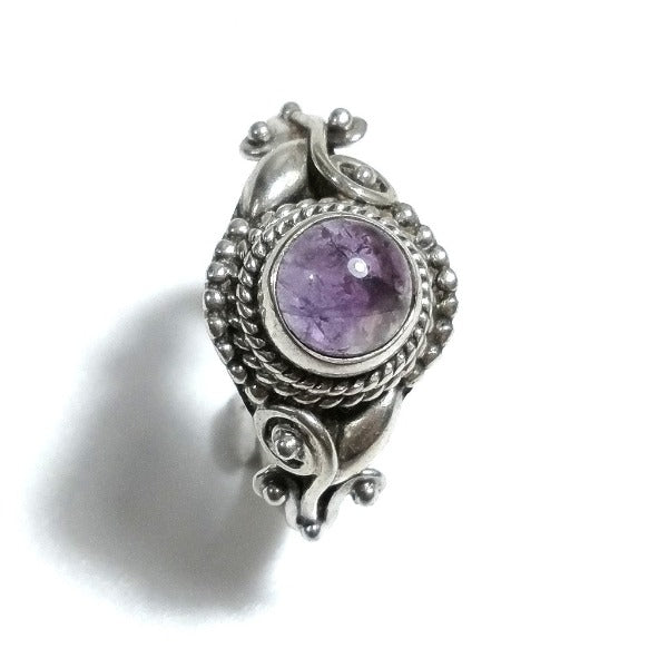 Anello con pietra in argento 925 con Pietra di luna, Ametista, Onice nero | GIOIELLI ETNICI