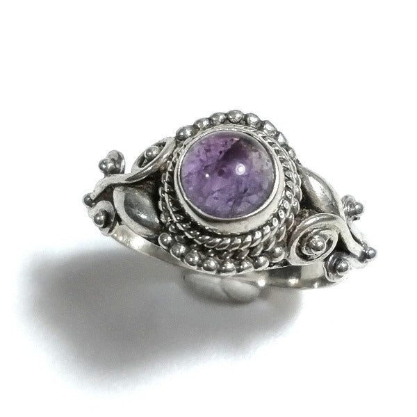 Anello con pietra in argento 925 con Pietra di luna, Ametista, Onice nero | GIOIELLI ETNICI