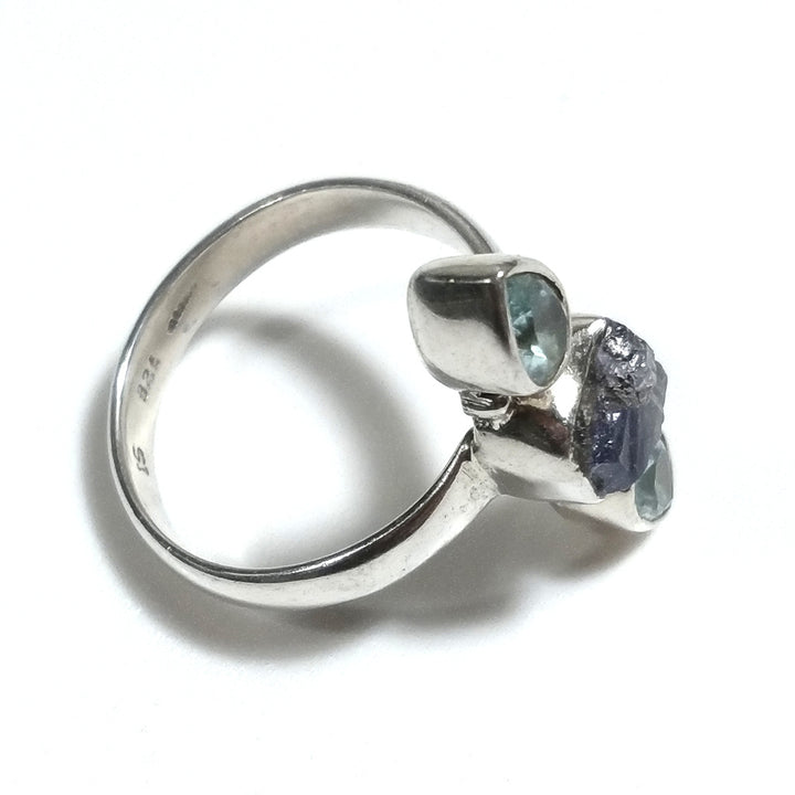 ANELLO artigianale in argento 925 Anello con pietra Topazio azzurro, Tanzanite | GIOIELLI IN ARGENTO