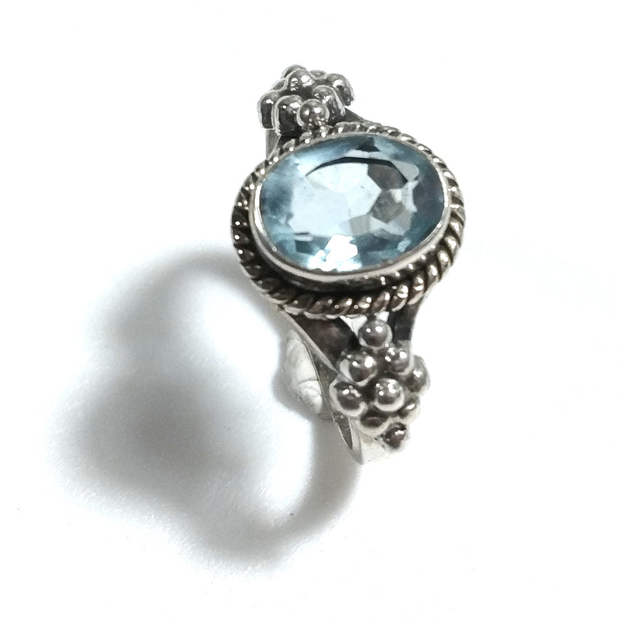 Anello con pietra in argento 925 con Topazio azzurro, Lapislazzuli, Radice di rubino | GIOIELLI IN ARGENTO