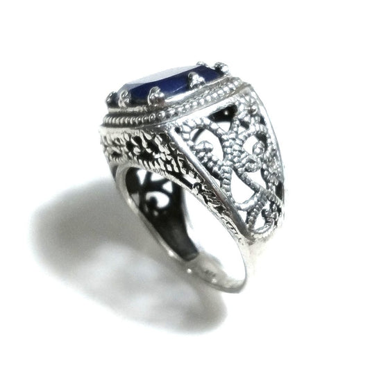 Anello con pietra in argento 925 con Lapislazzuli | GIOIELLI ETNICI