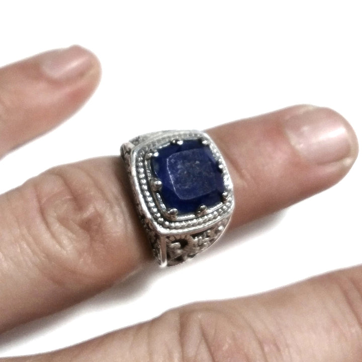 Anello con pietra in argento 925 con Lapislazzuli | GIOIELLI ETNICI