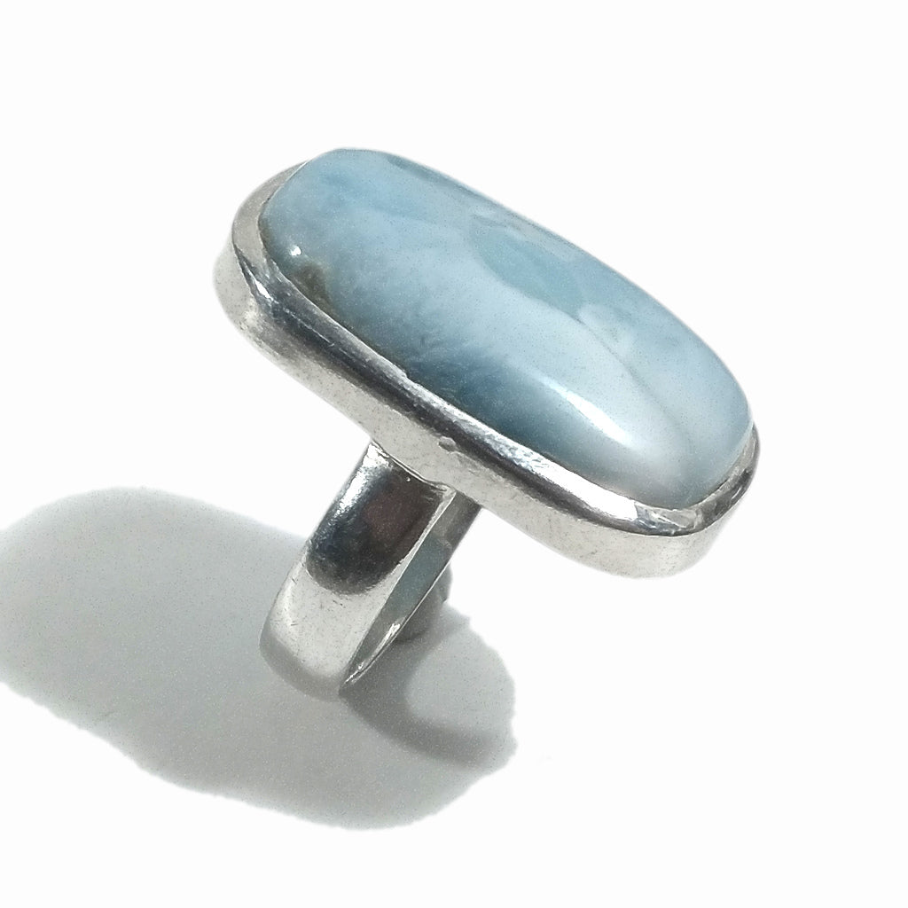Anello fascia in argento 925 ANELLO artigianale con Larimar | ANELLI ARGENTO
