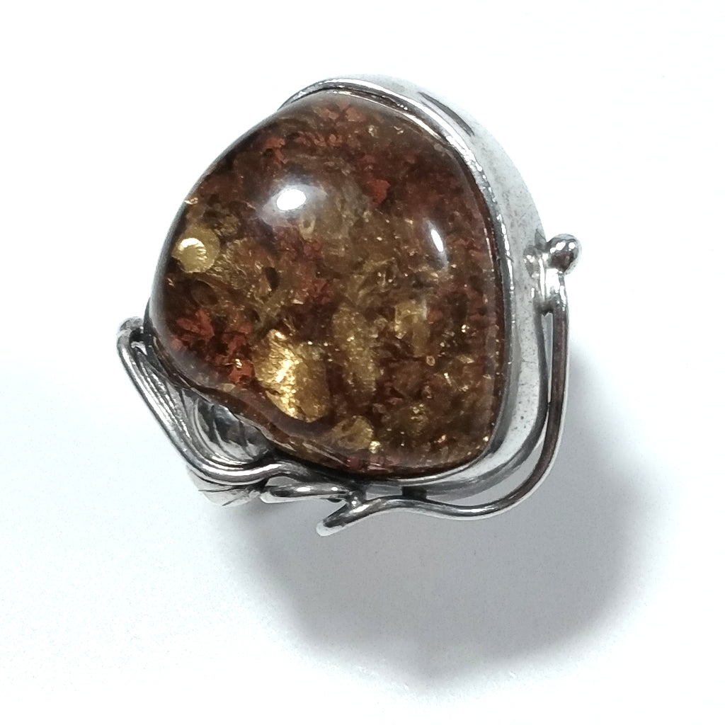 Anello con pietra in argento 925 ANELLO artigianale Ambra | GIOIELLI IN ARGENTO
