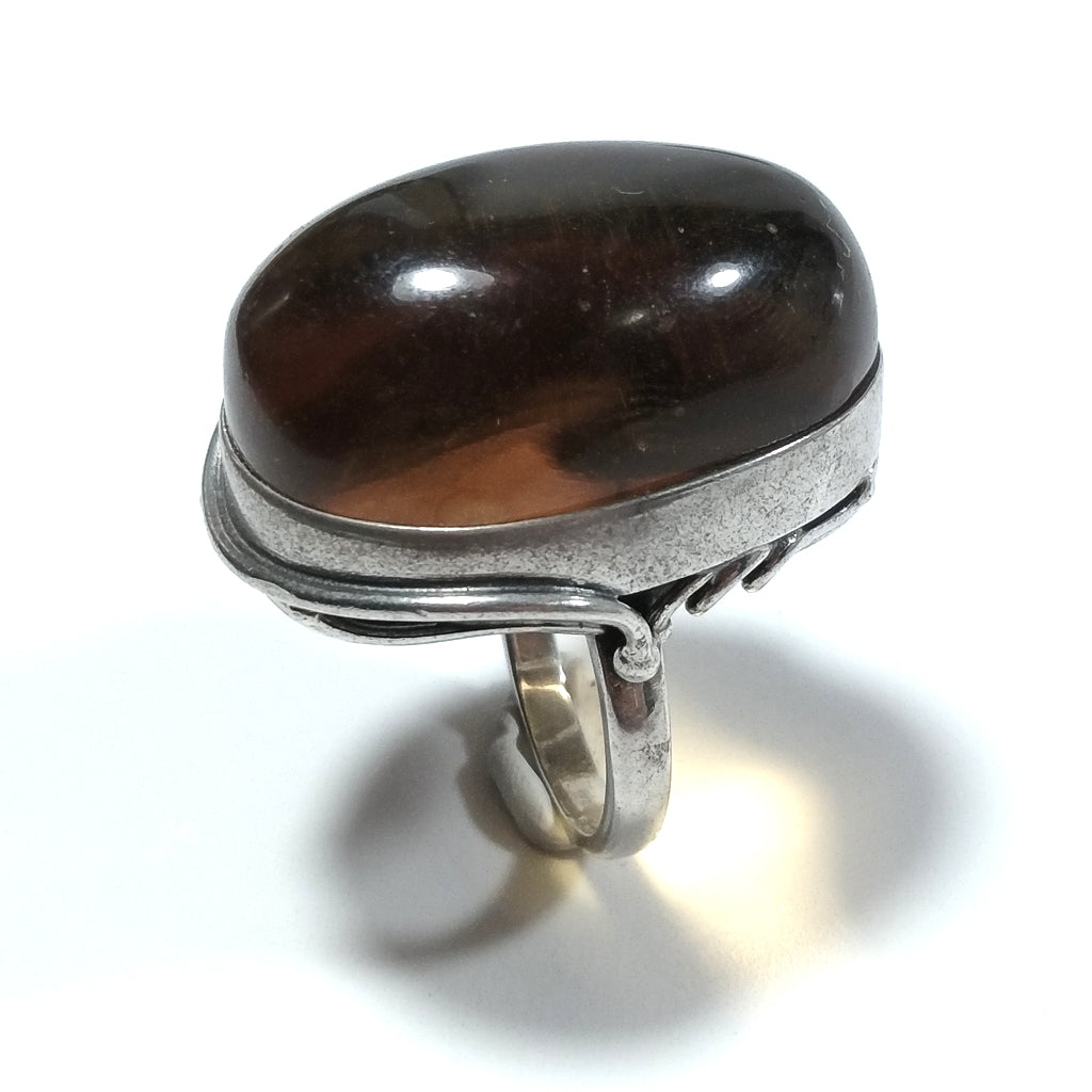 Anello con pietra in argento 925 ANELLO artigianale Ambra | GIOIELLI IN ARGENTO