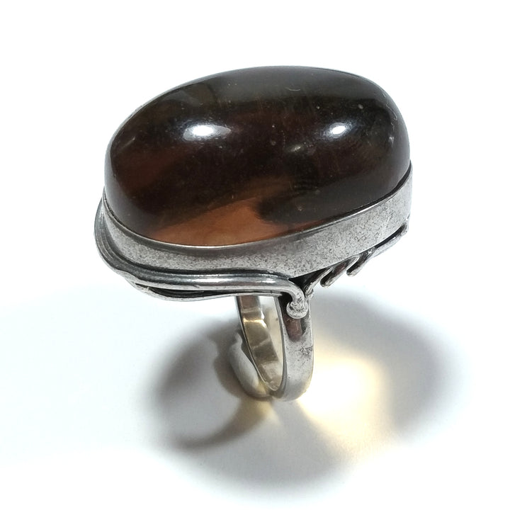 Anello con pietra in argento 925 ANELLO artigianale Ambra | GIOIELLI IN ARGENTO