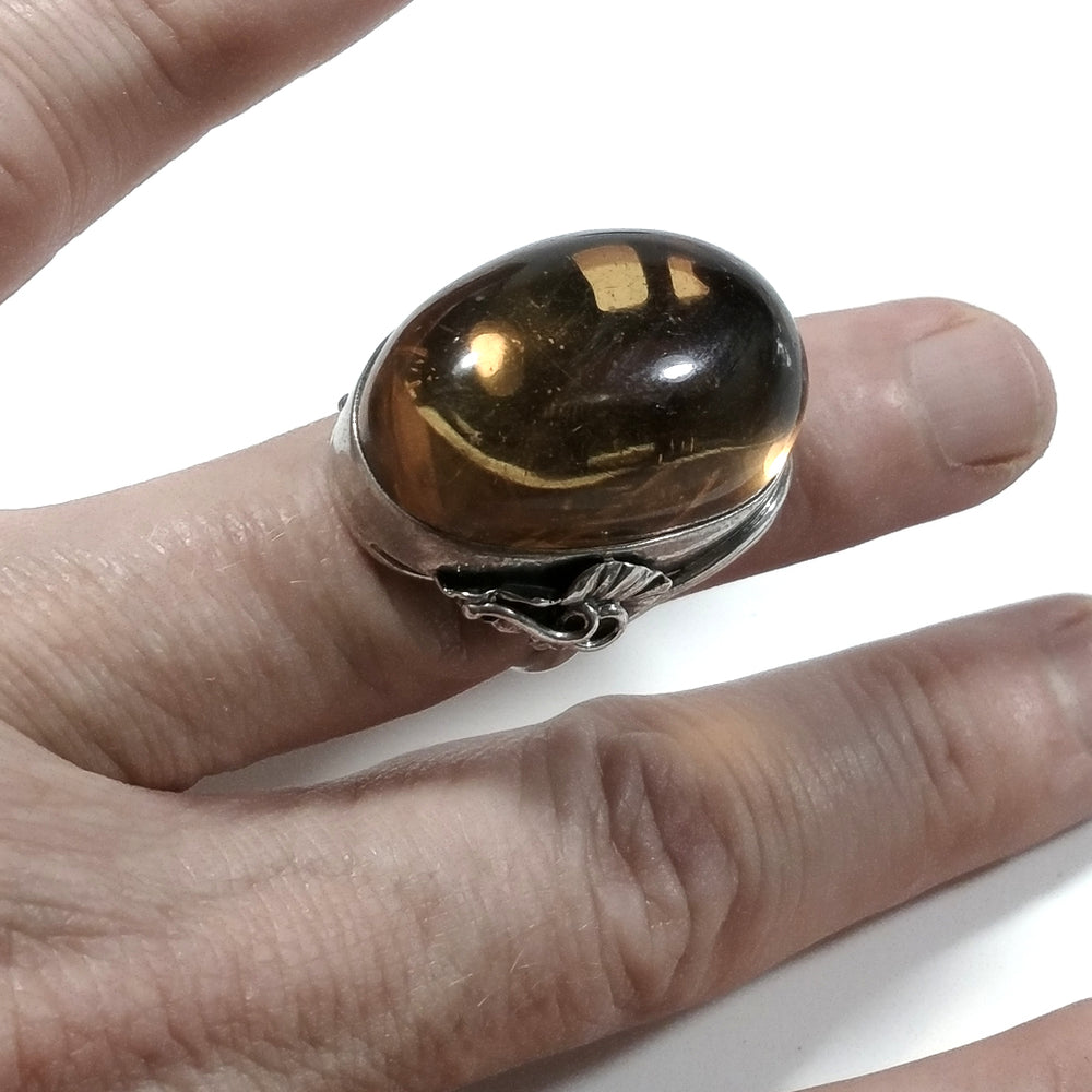 Anello con pietra in argento 925 ANELLO artigianale Ambra | GIOIELLI IN ARGENTO