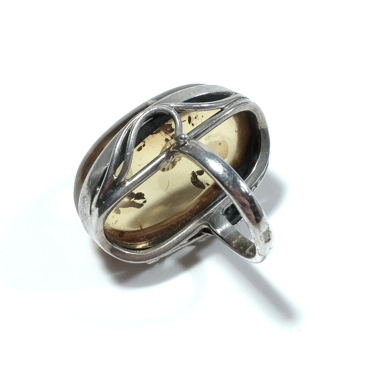 Anello con pietra in argento 925 ANELLO artigianale Ambra | GIOIELLI IN ARGENTO