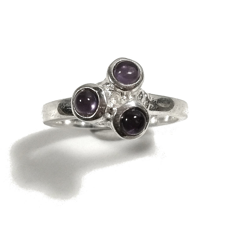 Anello con pietra in argento 925 con Topazio azzurro, Ametista , Quarzo fumè | GIOIELLI IN ARGENTO
