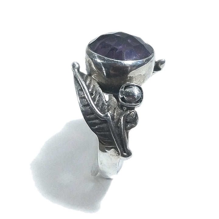 Anello fascia in argento 925 ANELLO artigianale Ametista | ANELLI ARGENTO | Anello piuma