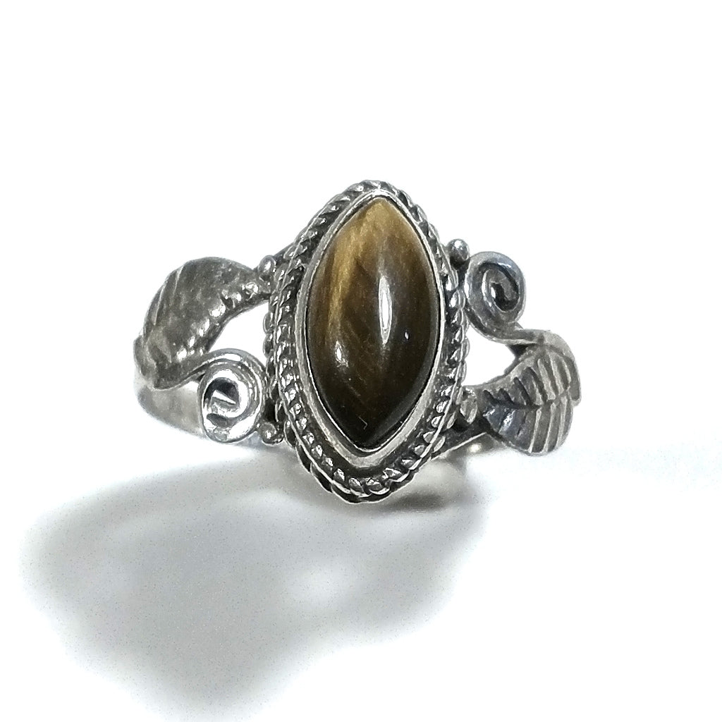 Anello con pietra in argento 925 con Corniola, Ametista, Occhio di tigre