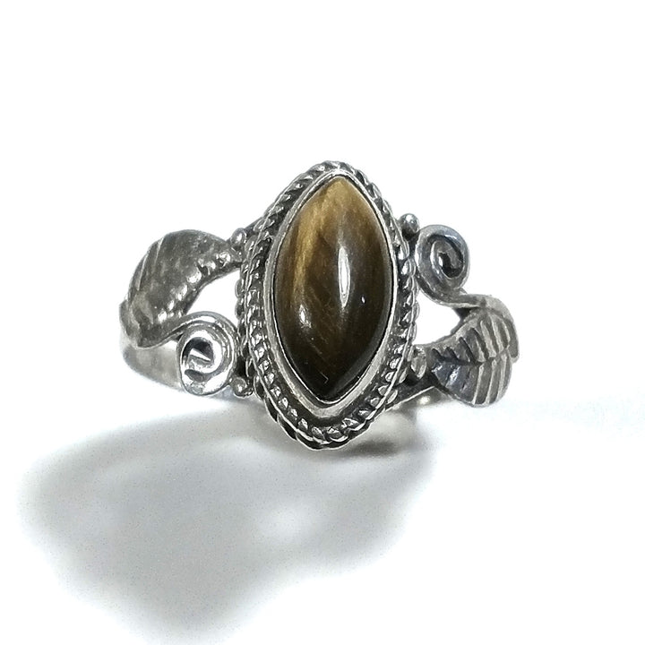 Anello con pietra in argento 925 con Corniola, Ametista, Occhio di tigre
