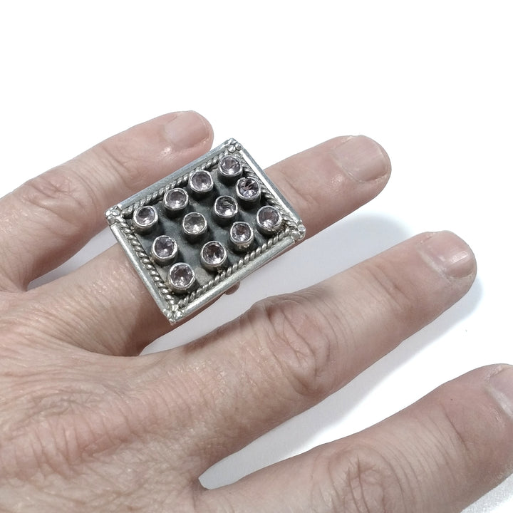 ANELLO ETNICO in argento 925 Anello con pietra Ametista | GIOIELLI ETNICI