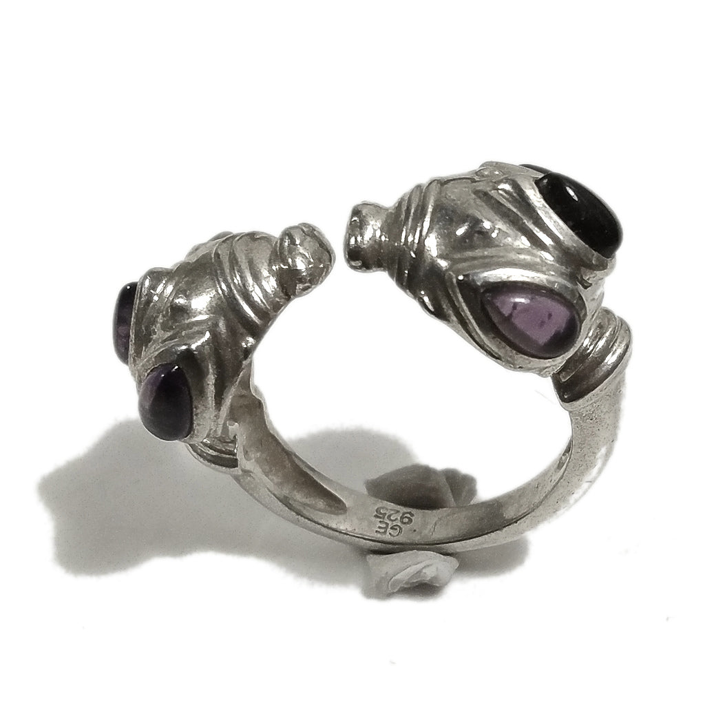 Anello contrariè in argento 925 con pietra - AMELIA