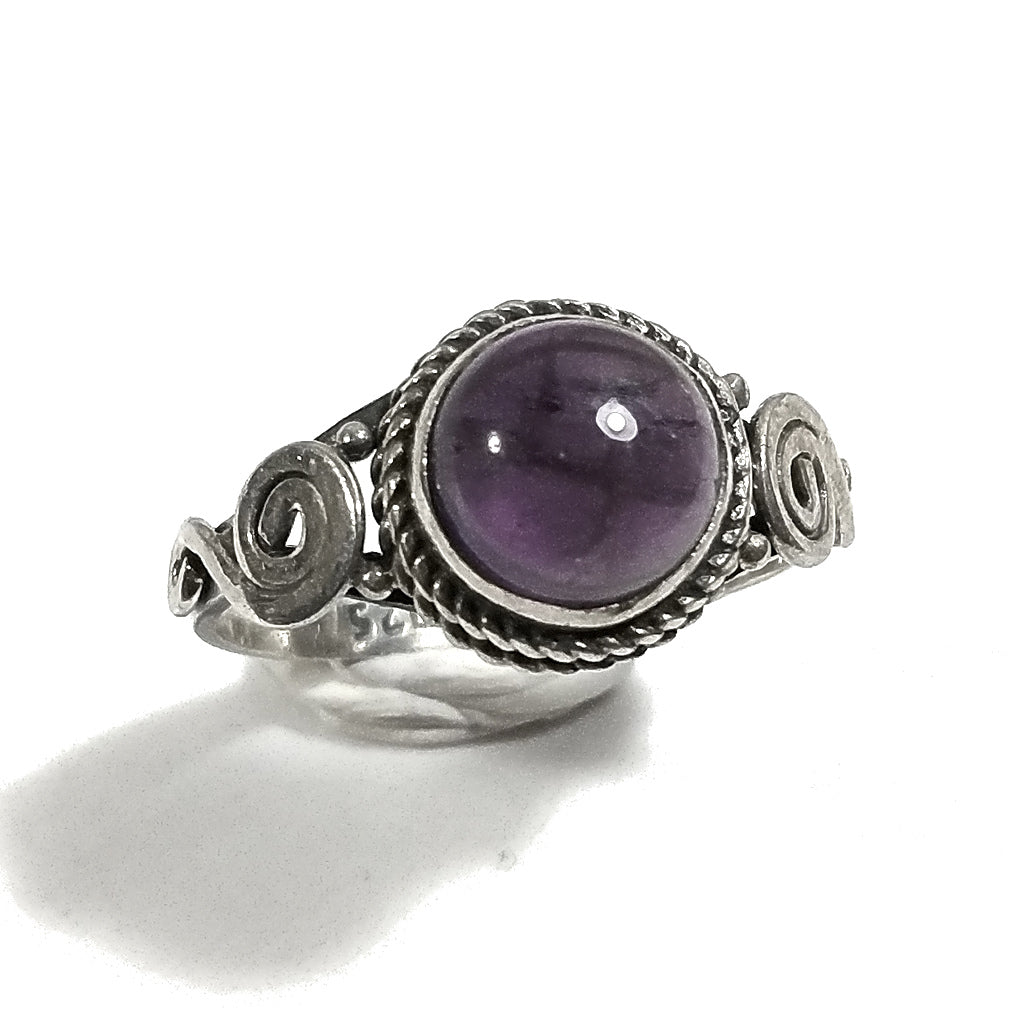 Anello con pietra in argento 925 con Granato, Ametista | GIOIELLI ETNICI
