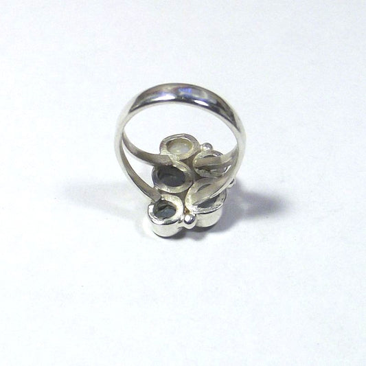 ANELLO argento ACQUAMARINA, perla e TOPAZIO - NEVRET – immagine2