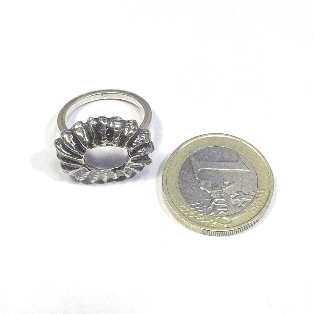 Sea urchin 925 silver ring