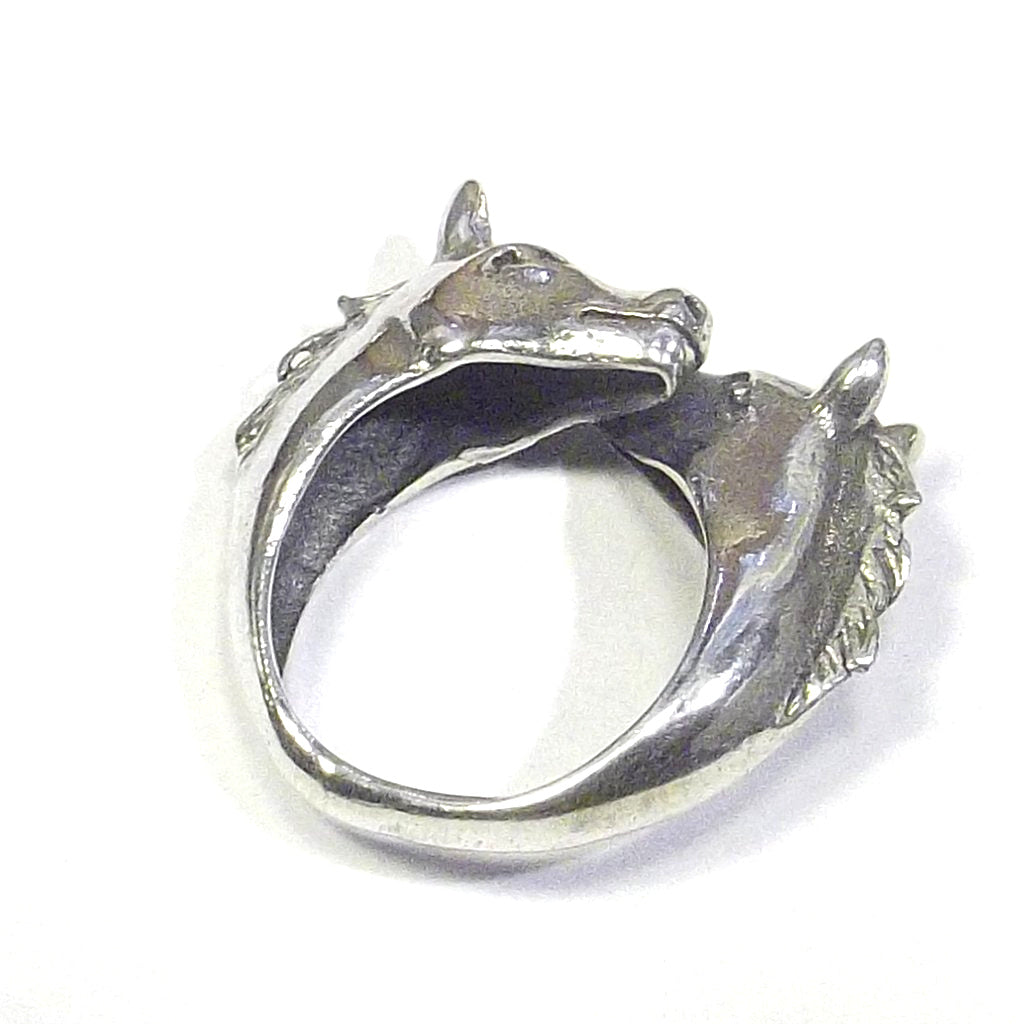 HORSE head 925 silver ring - contrary