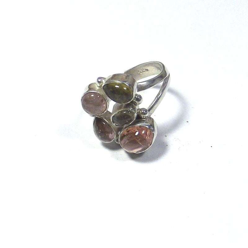 RING Tourmaline and 925 silver cabouchon and drop 19 - 21