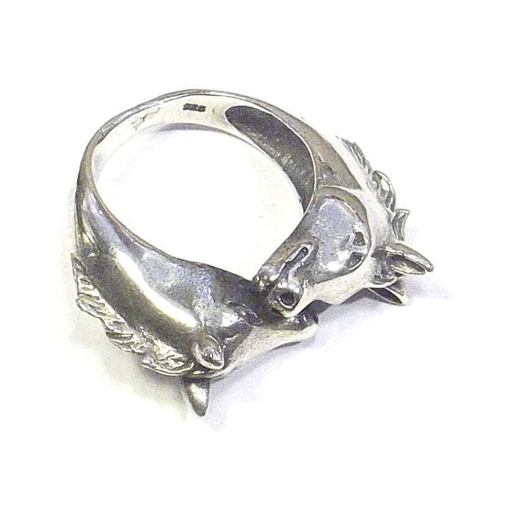 HORSE head 925 silver ring - contrary