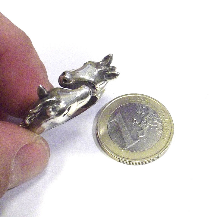 HORSE head 925 silver ring - contrary