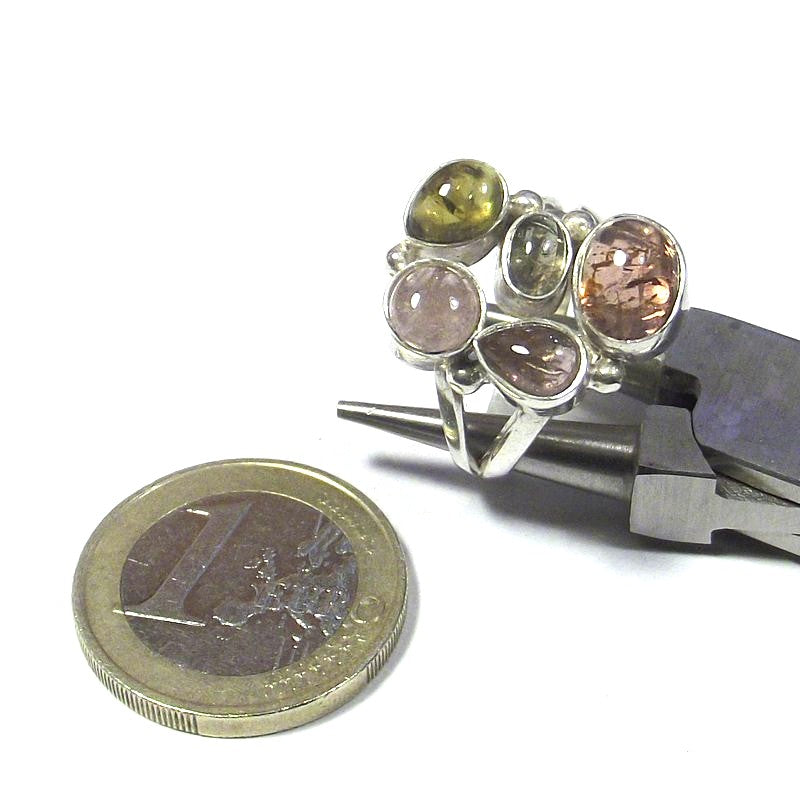 RING Tourmaline and 925 silver cabouchon and drop 19 - 21