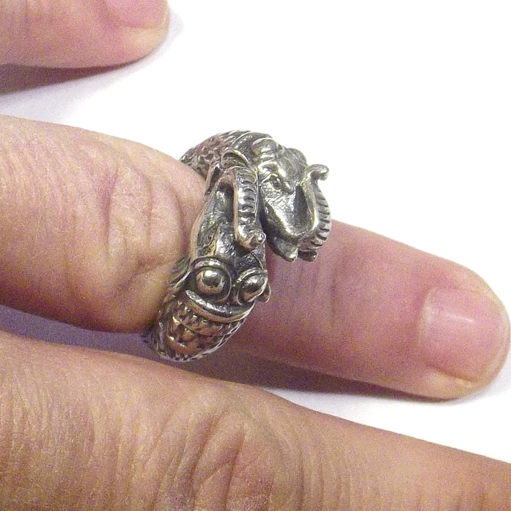 Anello in argento 925 testa di ELEFANTE - contrariè