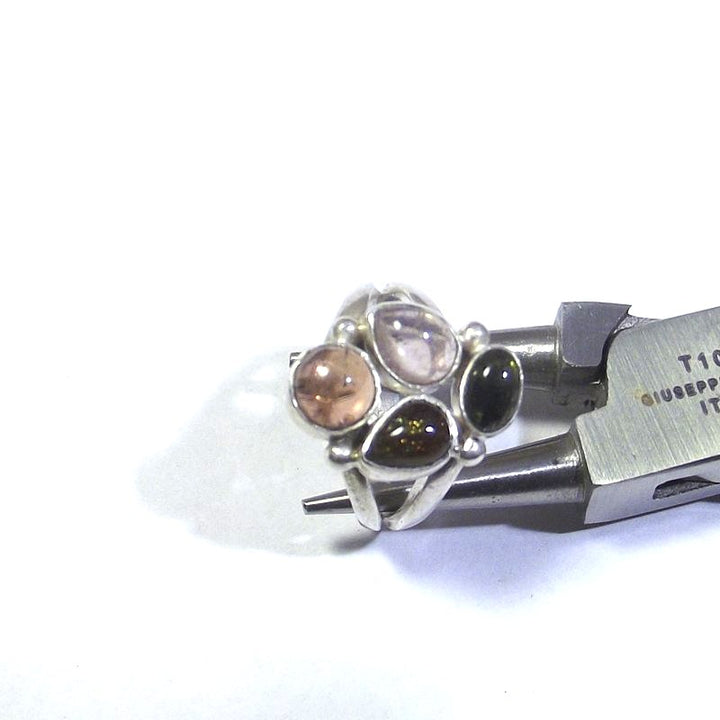 RING Tourmaline and silver cabouchon 13 - 15
