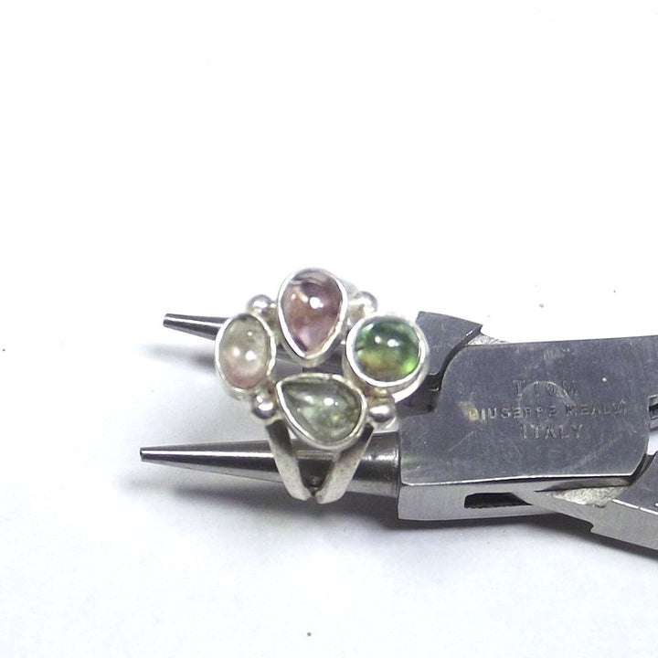 RING Tourmaline and silver cabouchon 13 - 15