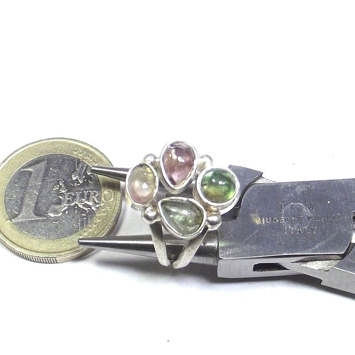 RING Tourmaline and silver cabouchon 13 - 15