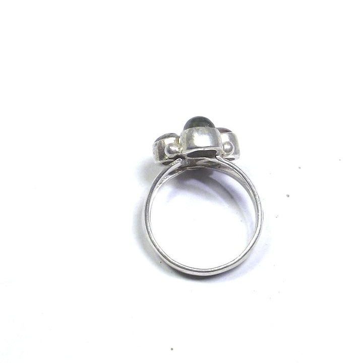RING Tourmaline and silver cabouchon 13 - 15