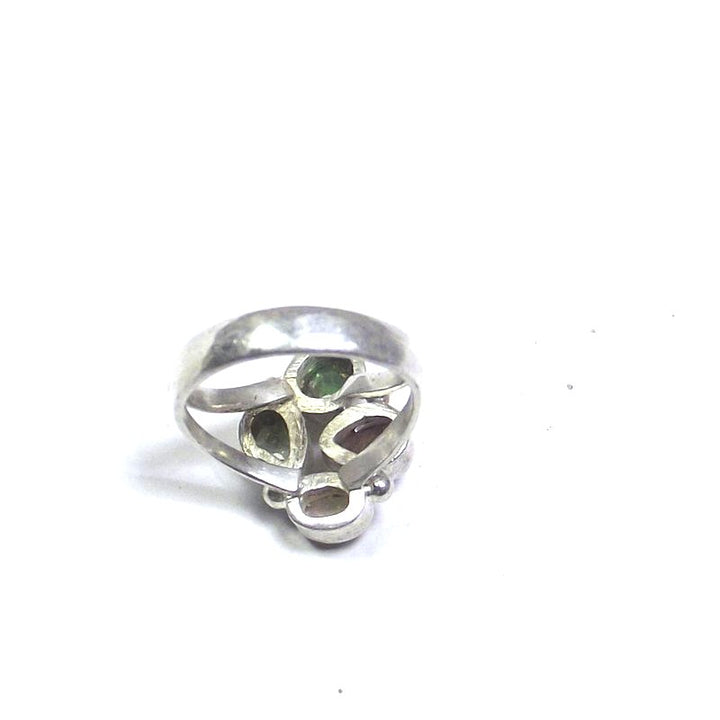 RING Tourmaline and silver cabouchon 13 - 15