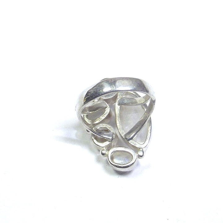 RING Moonstone, rock crystal, pearl and shuttle silver 15 - 18
