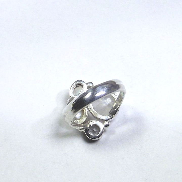 RING Moonstone, rock crystal, pearl and round silver 15 - 18