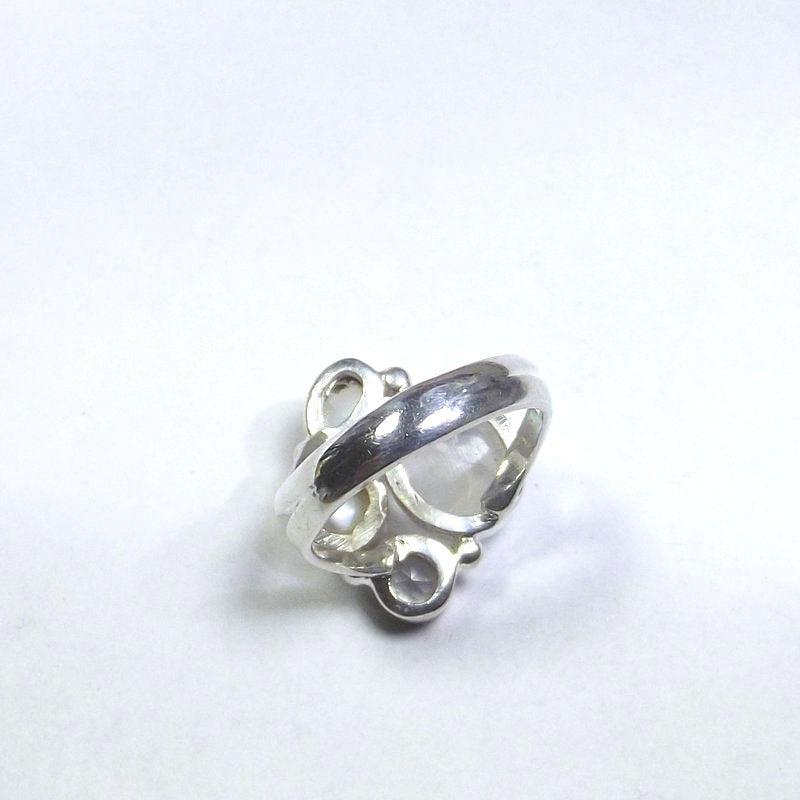 RING Moonstone, rock crystal, pearl and round silver 15 - 18