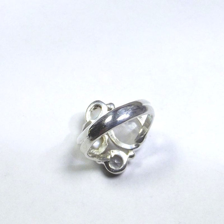 RING Moonstone, rock crystal, pearl and round silver 15 - 18
