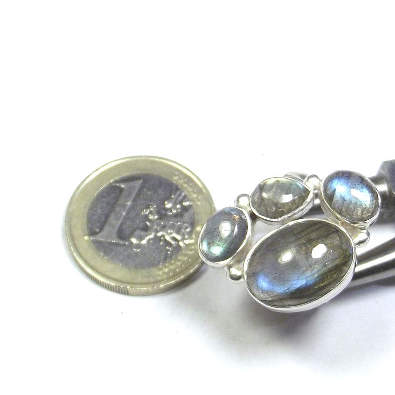 Silver RING with Labradorite oval cabouchon 13 - 15