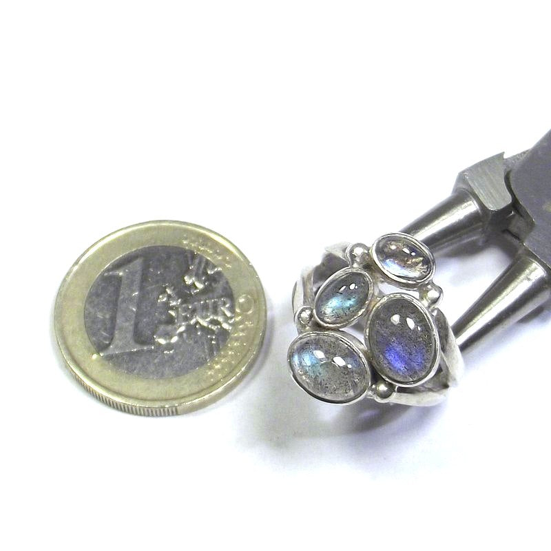 Silver RING with Labradorite cabouchon 13 - 15