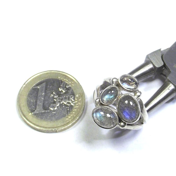 Silver RING with Labradorite cabouchon 13 - 15