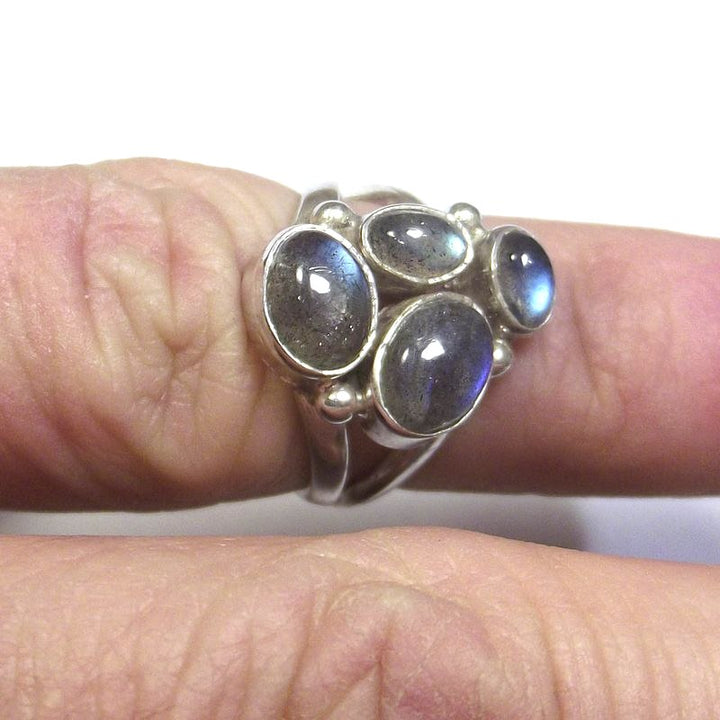 ANELLO argento con Labradorite cabouchon