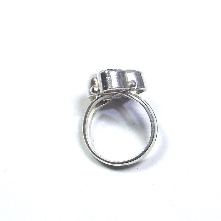 925 silver RING Moonstone, pearl and blue TOPAZ 13 - 15
