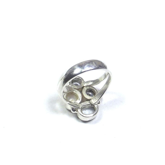 ANELLO argento 925 ACQUAMARINA, perla e TOPAZIO azzurro 13 - 15 – immagine2